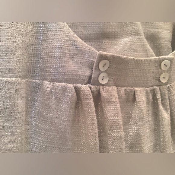 Sandro Paris 100% Silver Linen Evening Babydoll Dress, size 1 (2-6), worn once. - Picture 10 of 14